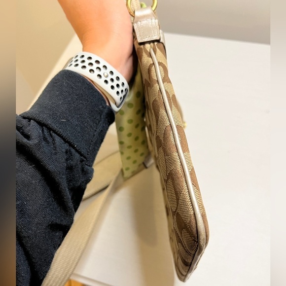 Coach Canvas Crossbody With Scarf & Silver Leather Detail - Picture 16 of 16